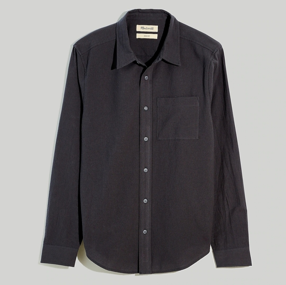 Madewell Men's Crinkle Cotton Perfect Long-sleeve Shirt NWT